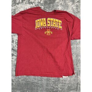 Iowa State University T-Shirt Red Short Sleeve 2XL Russell Athletic Casual